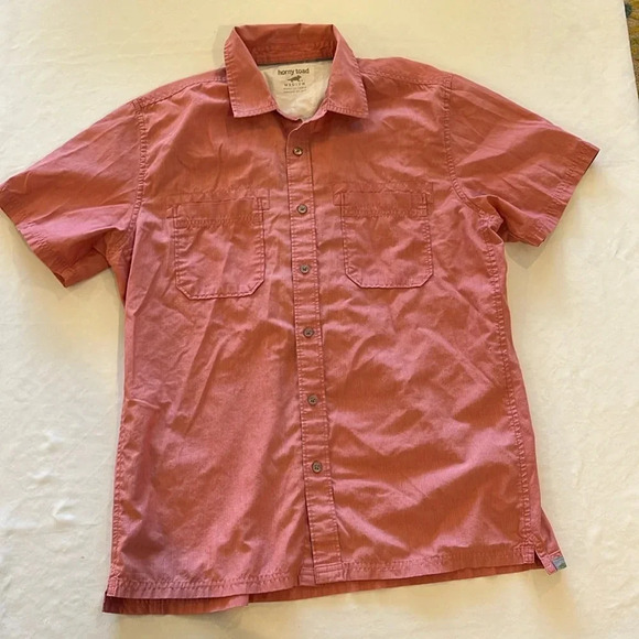 Horny Toad men’s‎ Button down up short sleeve camp shirt size medium EUC - Picture 1 of 4